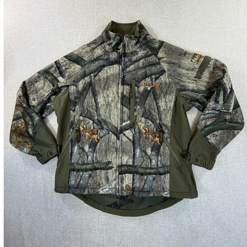 ScentLok Men's Medium Green Camo Full Season Long Sleeve Full Zip Hunting Jacket